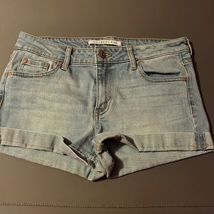 light wash denim shorts